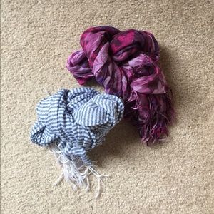 TWO Soft Thin Scarves