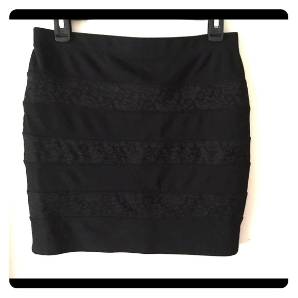 Mini black+lace skirt.