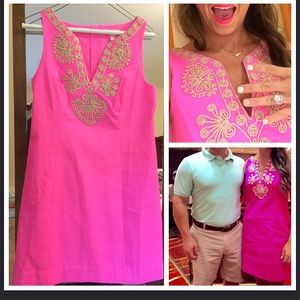 Pink/gold Lilly Pulitzer. EUC-worn once size 4.