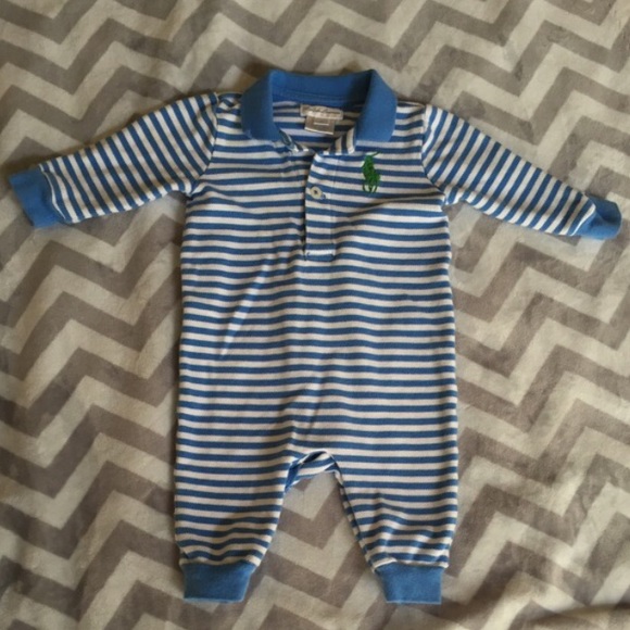 Ralph Lauren striped polo pant coverall