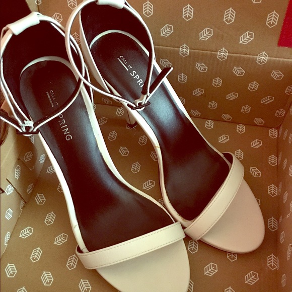 Off white open toe heels size 8
