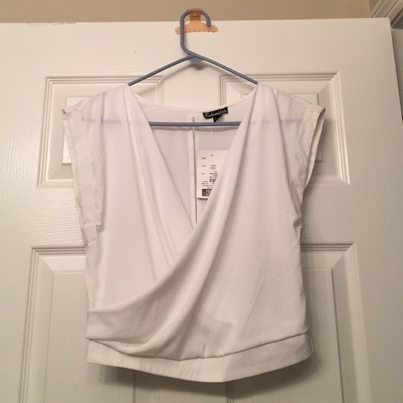 White sleeveless top