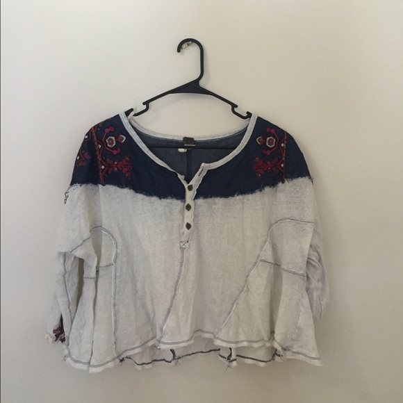 Free People Embroidered Shirt
