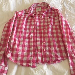 Abercrombie & Fitch Pink & White plaid long sleeve