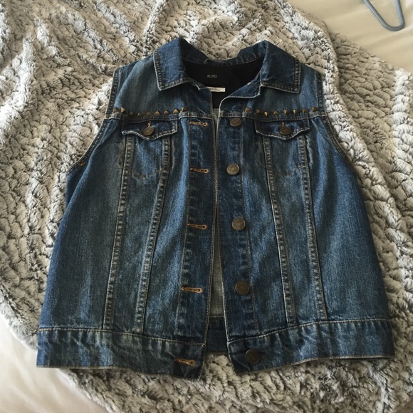 Studded jean vest