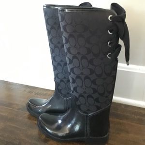 Black coach rain boots