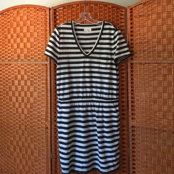 Black and white stripe mini dress