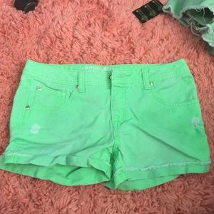 Vibrant neon Justice shorts NWOT