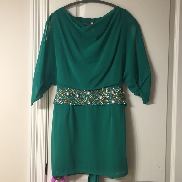 Green cocktail dress