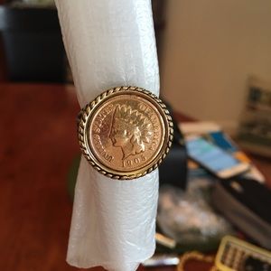 Genuine Indian Head Penny Coin Ring Size 10
