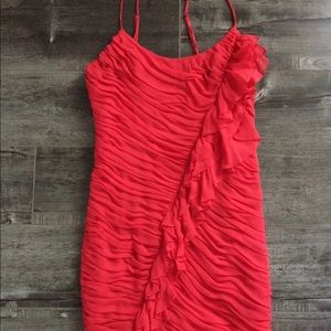 Rebecca Taylor 8 S red silk ruffle cocktail dress