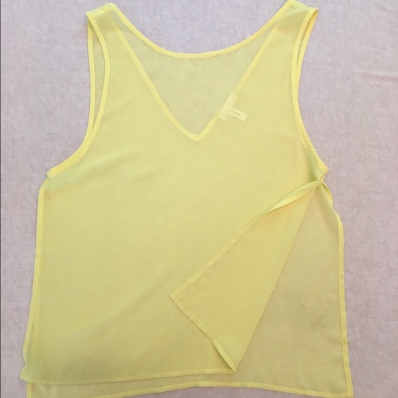 Leith Yellow Tank with Side Splits