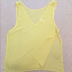 Leith Yellow Tank with Side Splits