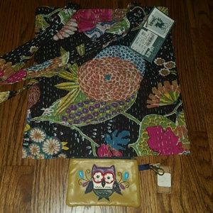 Boho style shoulder bag/tote and change purse