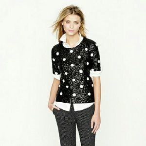 J. Crew Polka Dotted Sequin Top