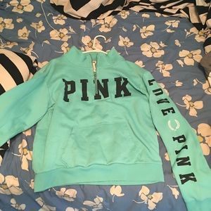Half zip pink sweater