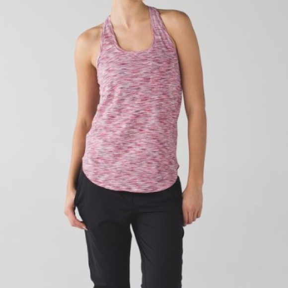 Pink striped lululemon Yogi Racerback