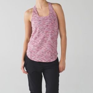 Pink striped lululemon Yogi Racerback