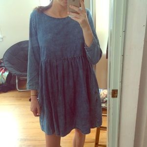 Denim baby doll dress