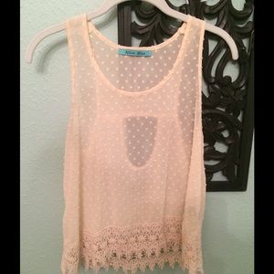 Lace cream summer tank top