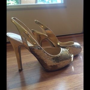 Gold Audrey Brook Slingback heels
