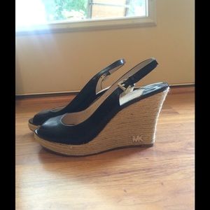 Black Michael Kors wedges
