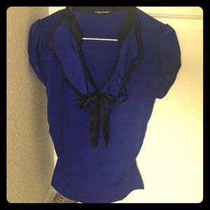 Blue Ruffled Top