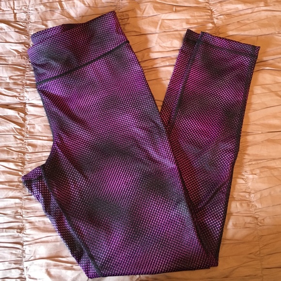 Xersion Full Length Yoga Pants--Purple Dot Print