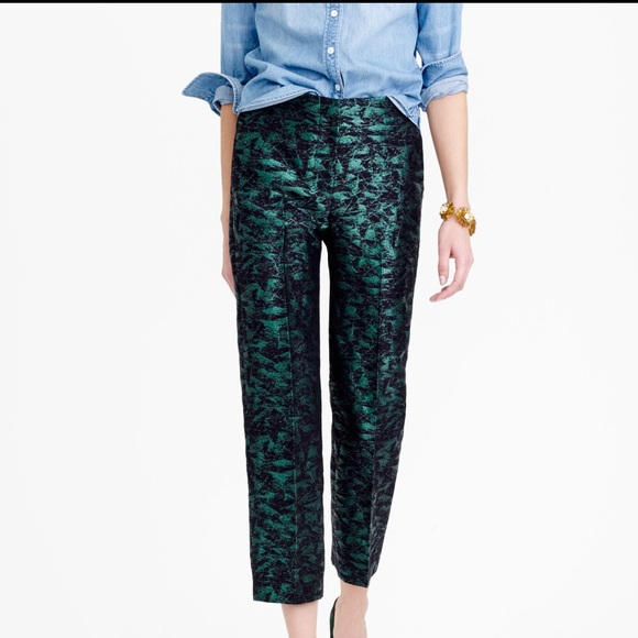 J. Crew Pants - J Crew metallic green pants nwt