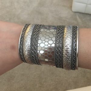 Thick silver arm cuff
