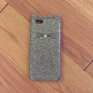 Kate spade glitter silicone cat iPhone 6 case