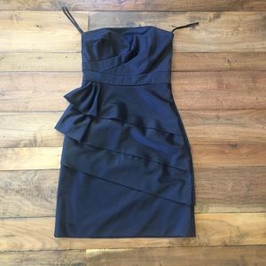 Black strapless formal dress