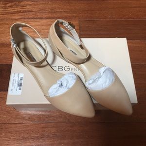 BCBG Ankle Strap Flats