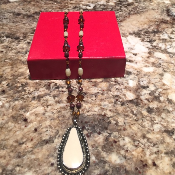 Beaded necklace with medallion