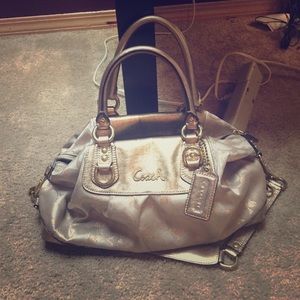 **Coach purse, gold and shimmery
