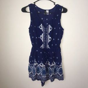 H&M Blue Boho Romper