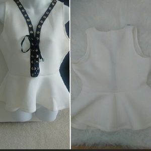 Dressy Black and Cream Blouse