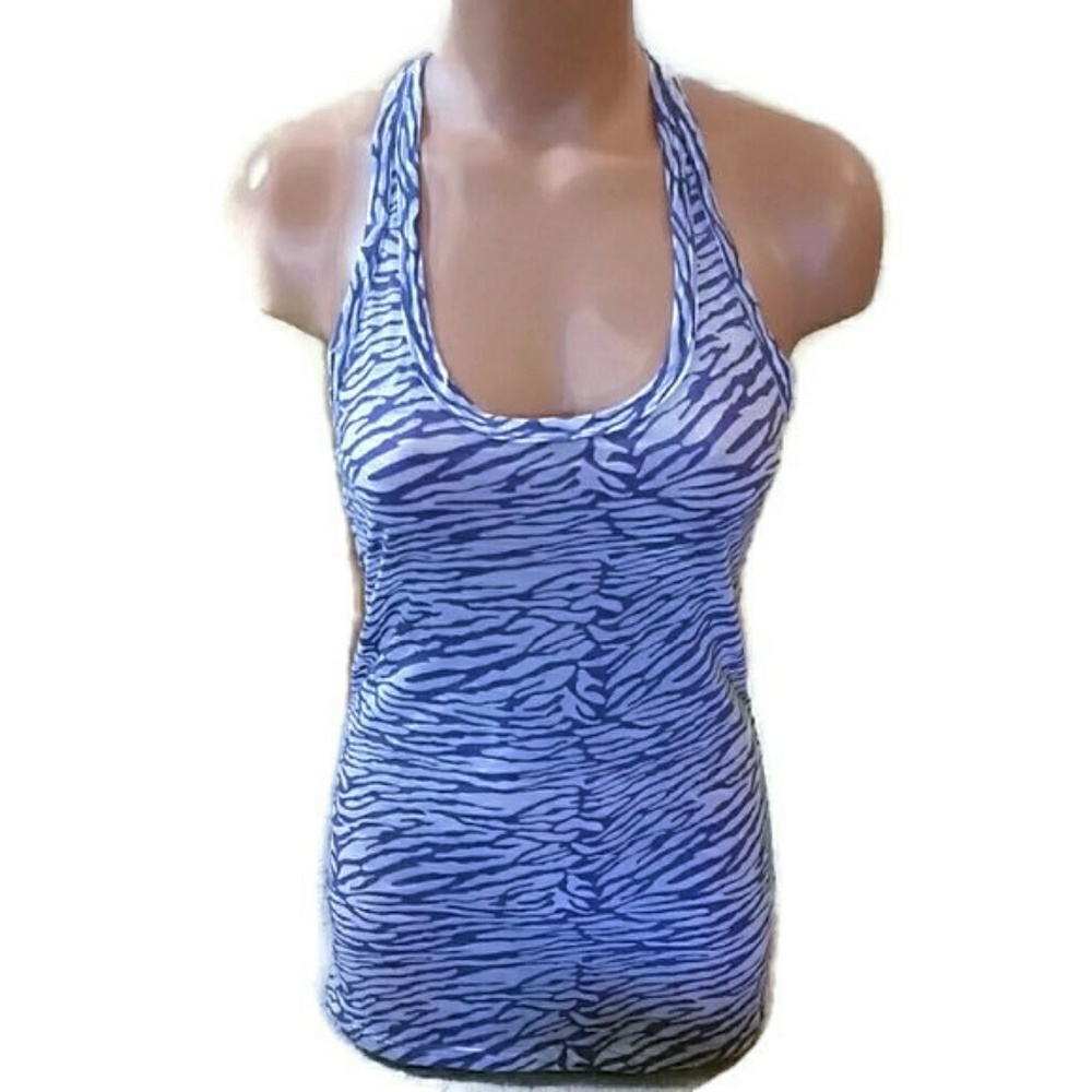 Purple & White Zebra Racerback Tank
