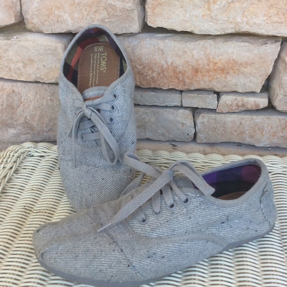 TOMS Shoes - GREY TWEED TOMS CORDONES 8
