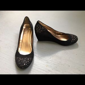 BCBG Generation Trinity Suede Sparkly Wedge