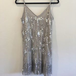 Abercrombie and Fitch sequin fringe slip dress