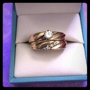 14k Gold Diamond Wedding Set