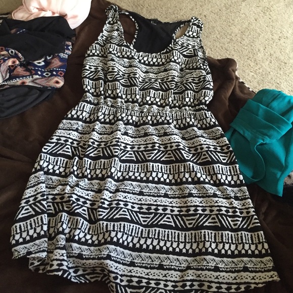 Black and white Aztec dress