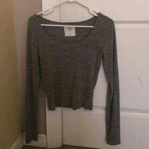 Grey long sleeve cropped shirt from Abercrombie