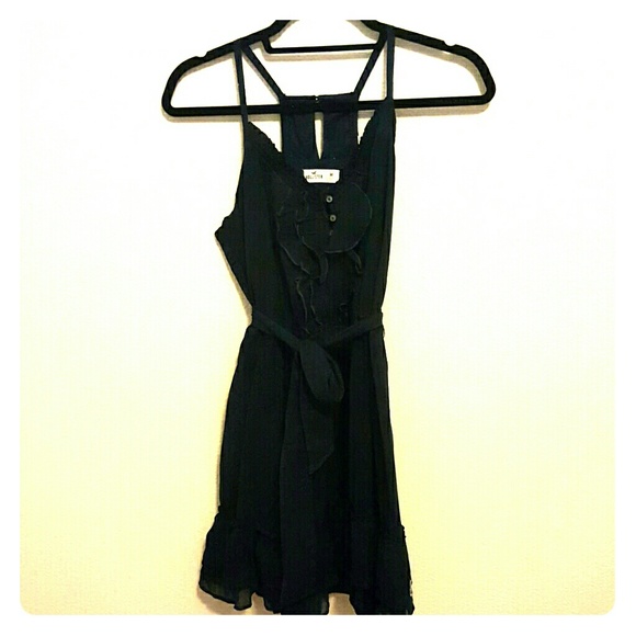 Navy ruffled dress
