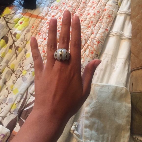 Ceramic and gold Art Deco ring