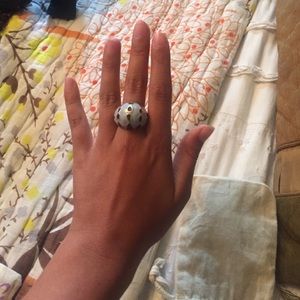 Ceramic and gold Art Deco ring