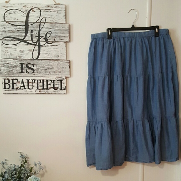 White Stag Light Denim Skirt