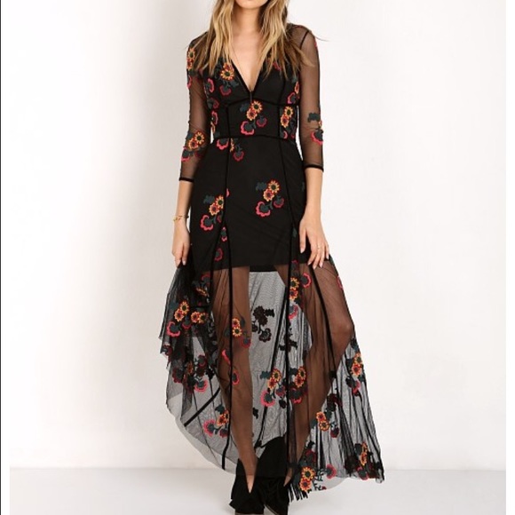 For love and lemons elenora maxi dress black