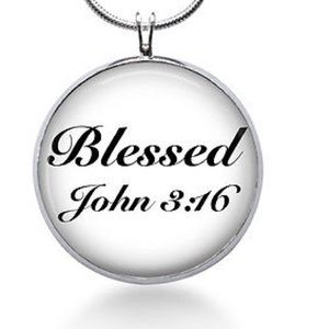Blessed John 3:16 Silver plated necklace